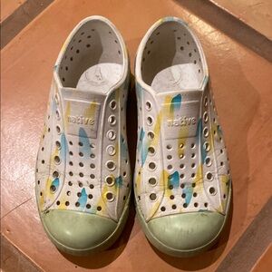 Native Shoes White and Green Sandals